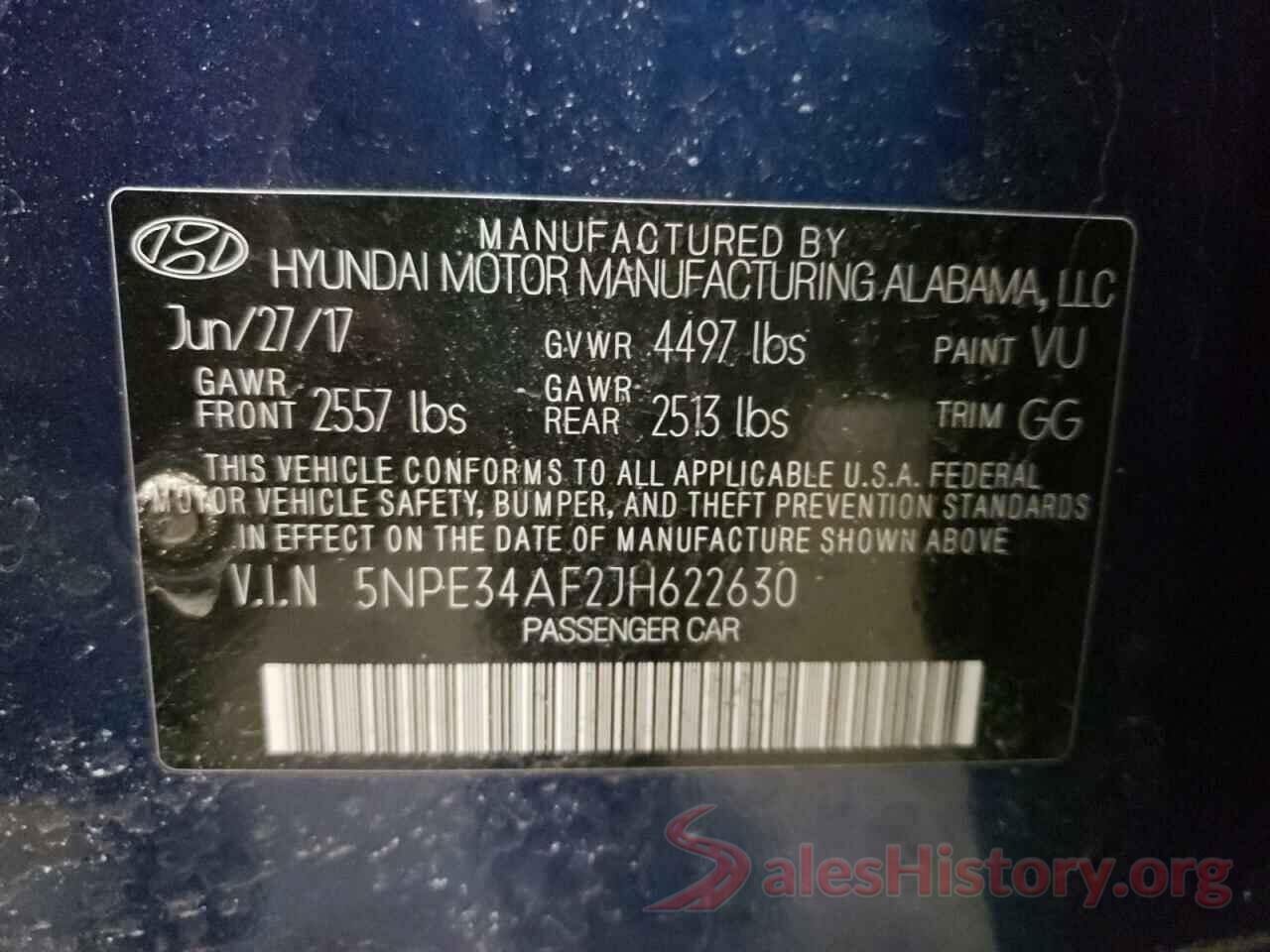 5NPE34AF2JH622630 2018 HYUNDAI SONATA