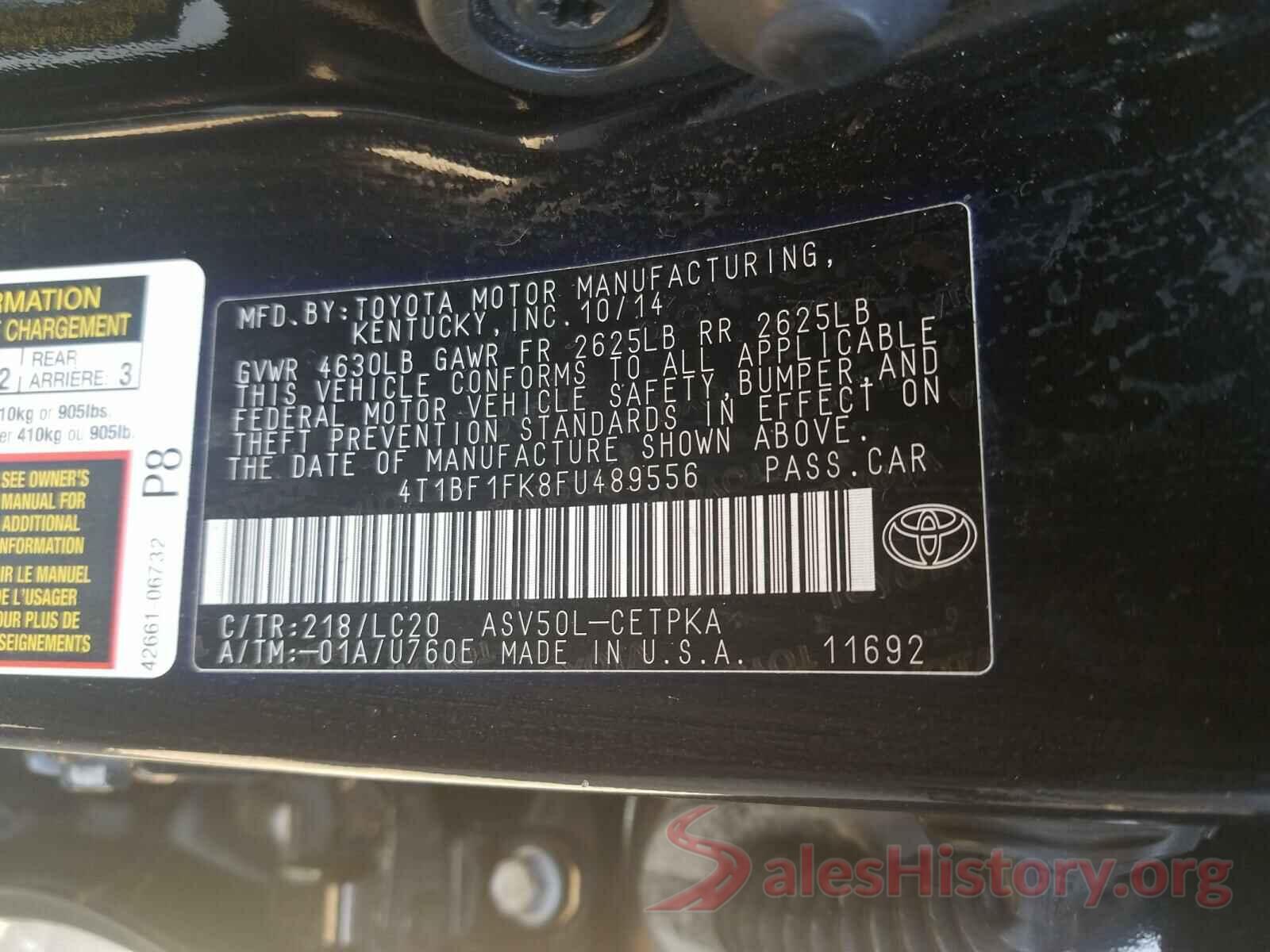 4T1BF1FK8FU489556 2015 TOYOTA CAMRY