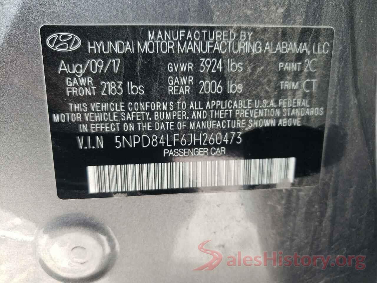 5NPD84LF6JH260473 2018 HYUNDAI ELANTRA