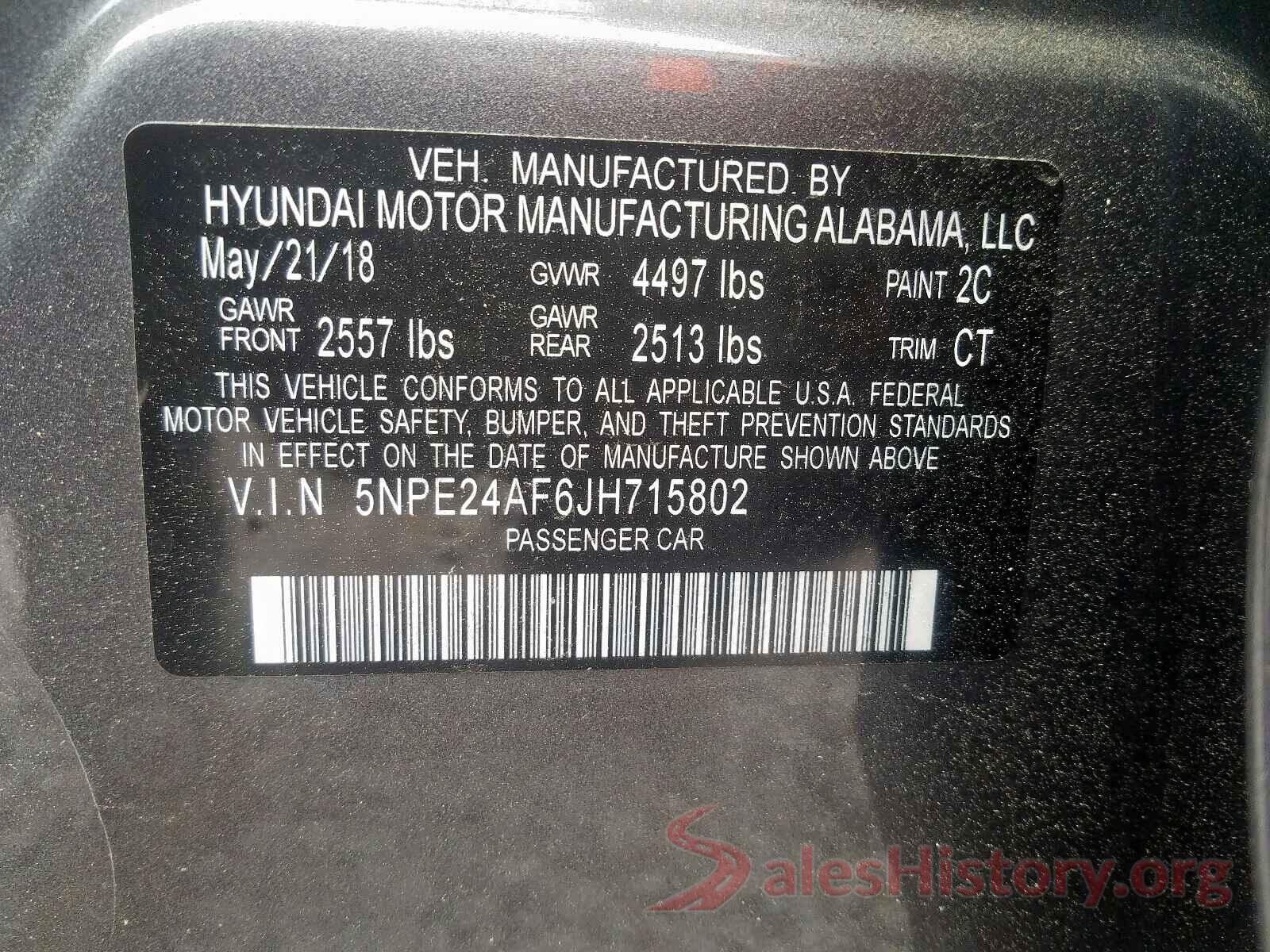 5NPE24AF6JH715802 2018 HYUNDAI SONATA