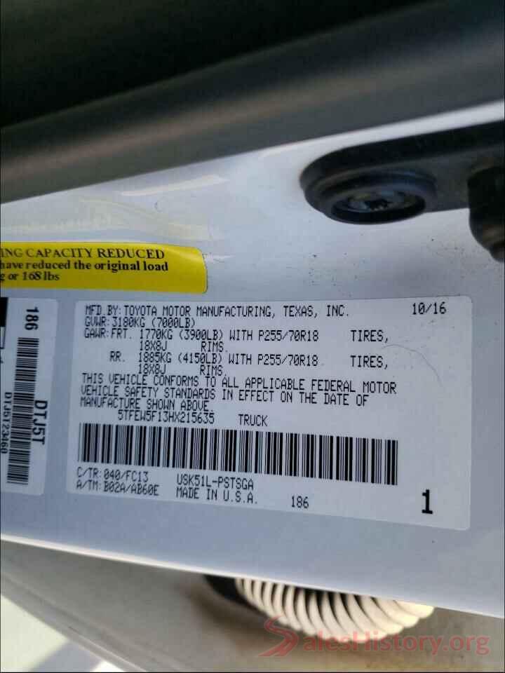 5TFEW5F13HX215635 2017 TOYOTA TUNDRA