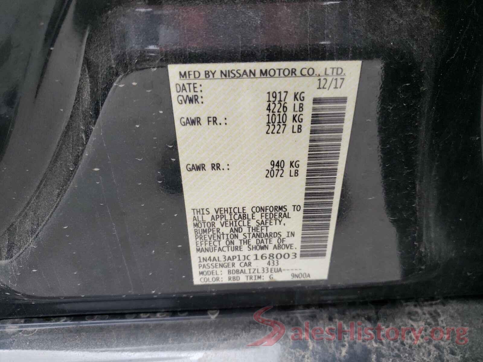 1N4AL3AP1JC168003 2018 NISSAN ALTIMA