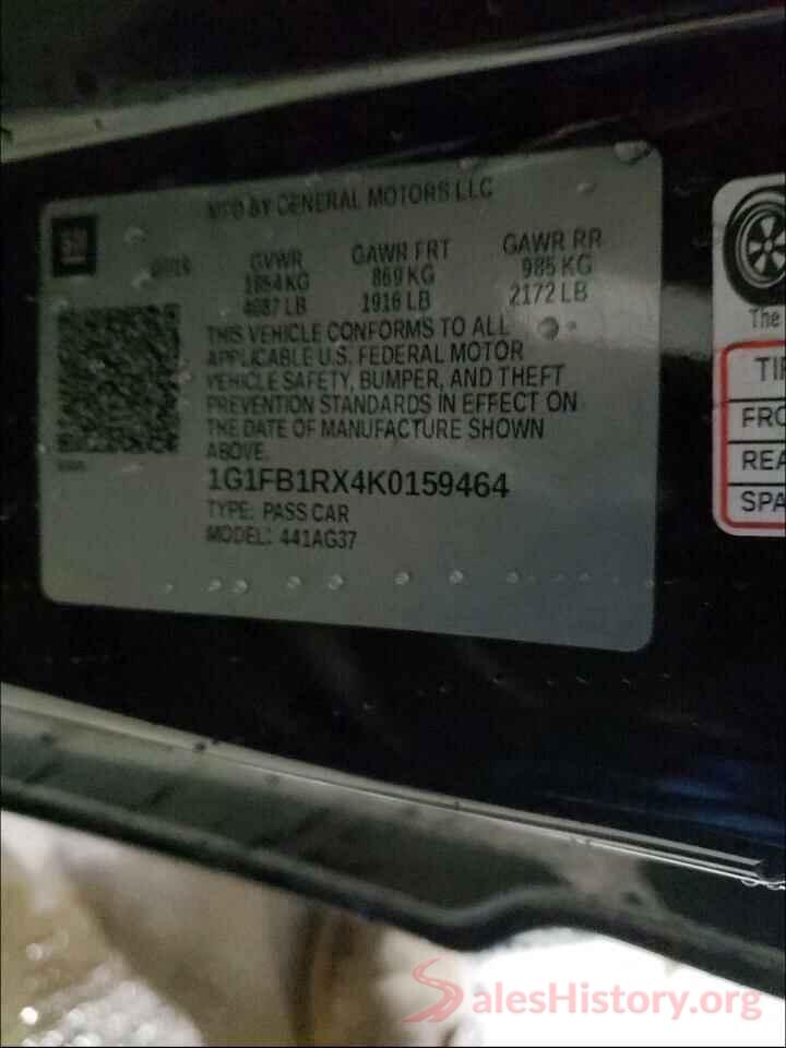 1G1FB1RX4K0159464 2019 CHEVROLET CAMARO