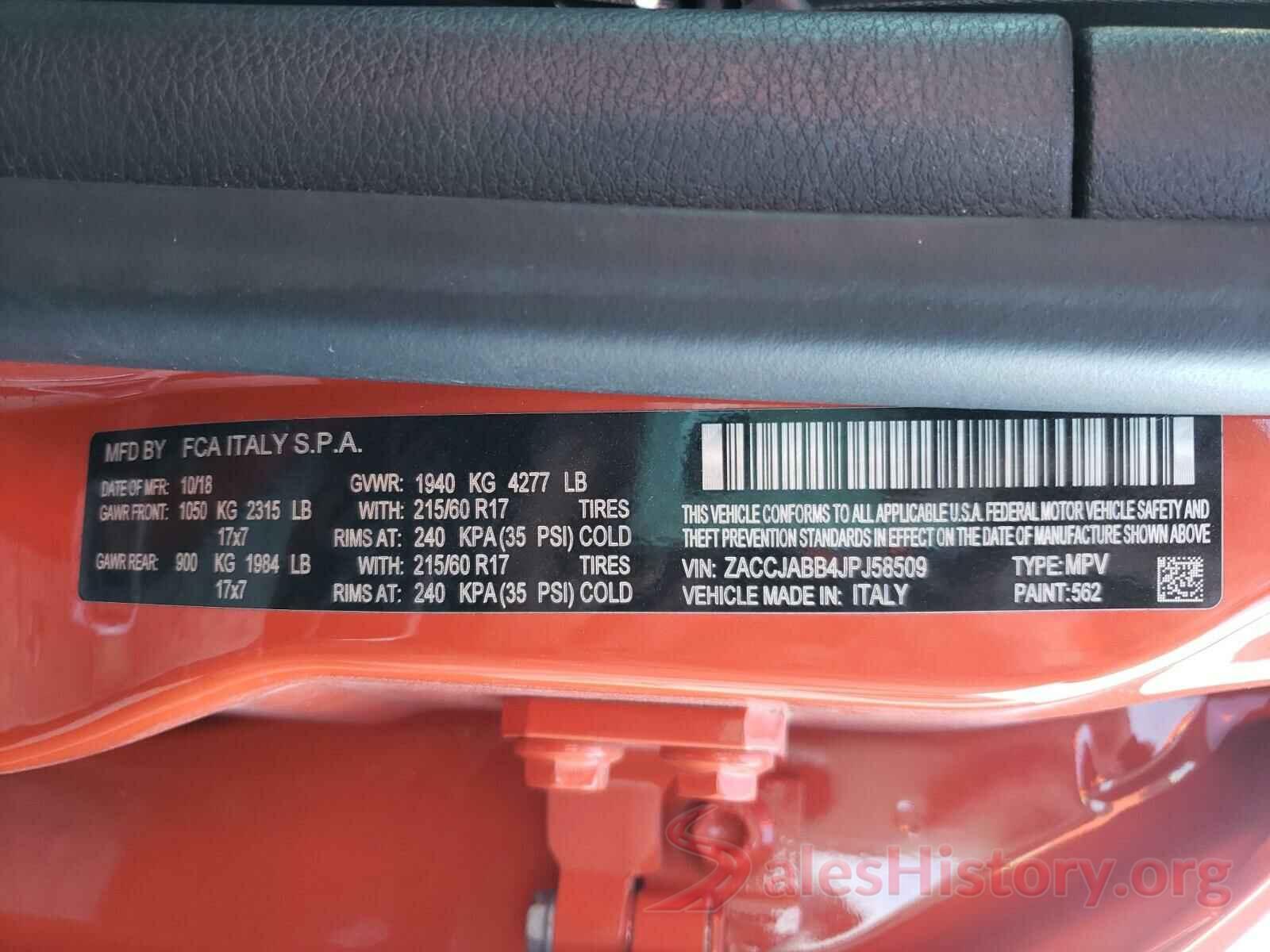 ZACCJABB4JPJ58509 2018 JEEP RENEGADE