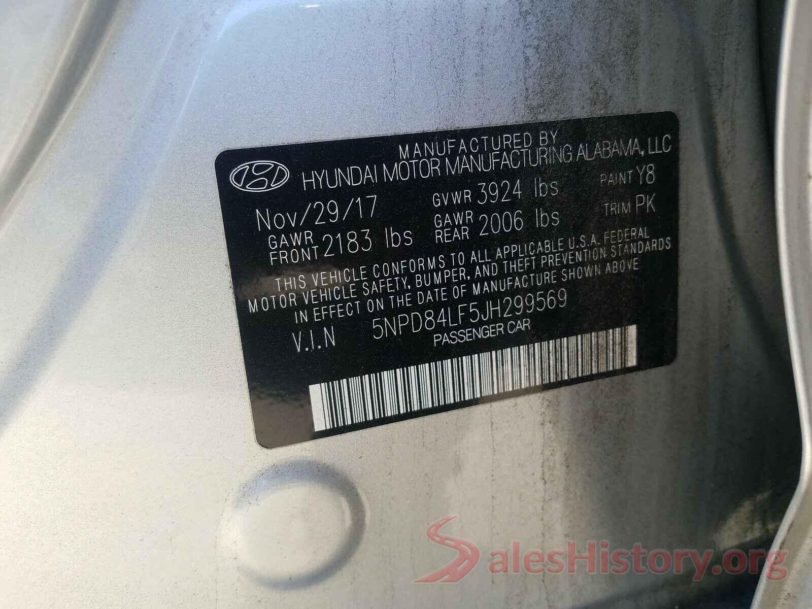 5NPD84LF5JH299569 2018 HYUNDAI ELANTRA