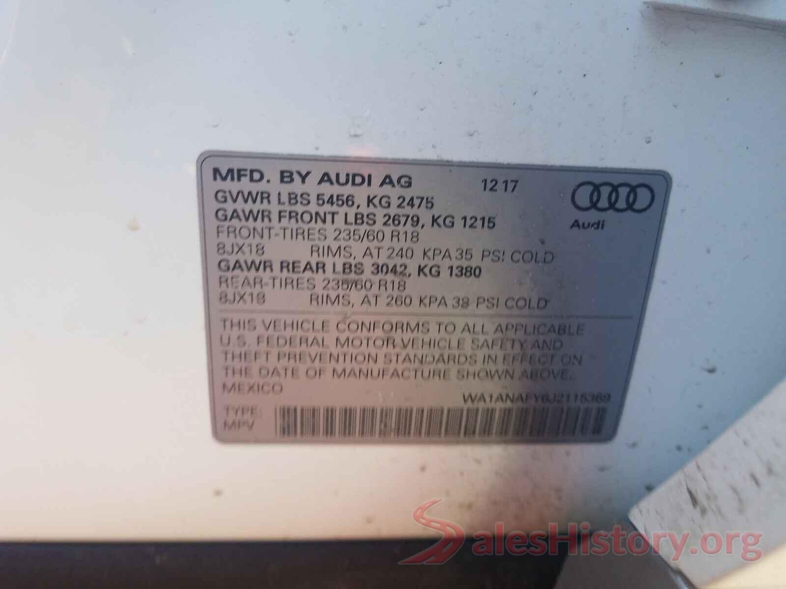 WA1ANAFY6J2115369 2018 AUDI Q5