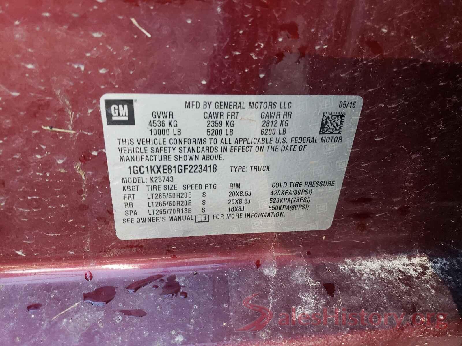 1GC1KXE81GF223418 2016 CHEVROLET SILVERADO