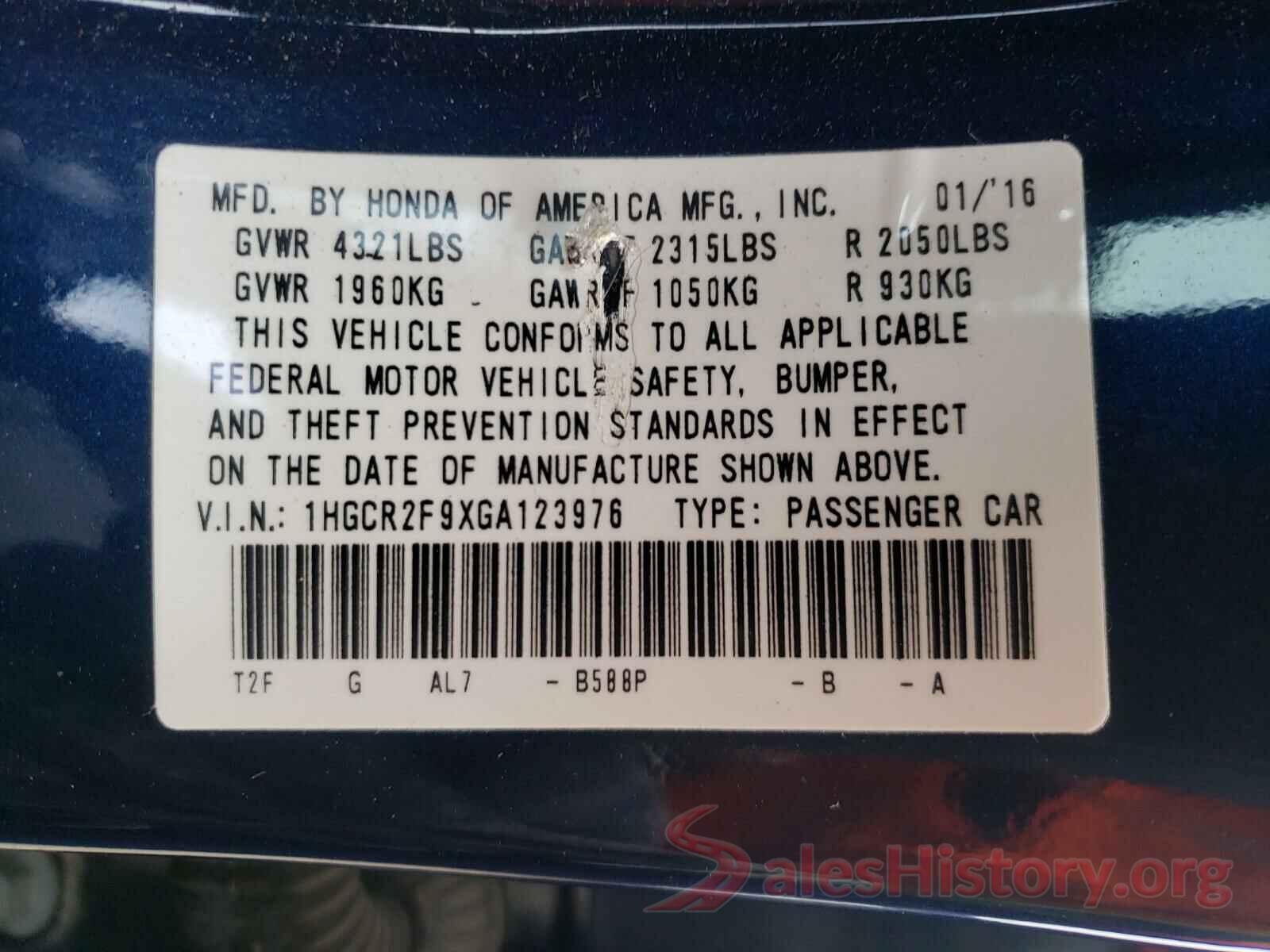 1HGCR2F9XGA123976 2016 HONDA ACCORD