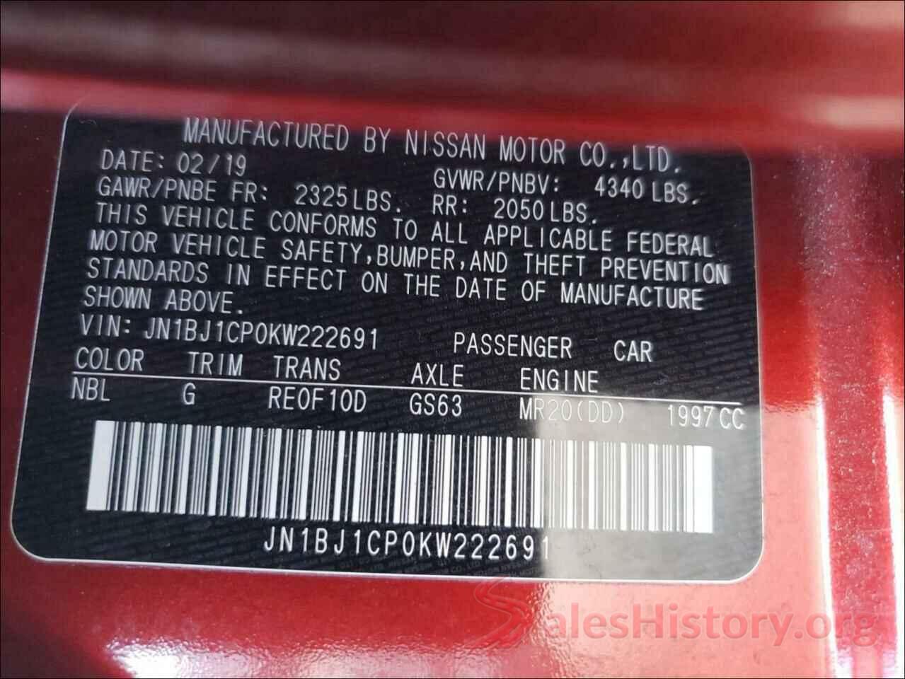 JN1BJ1CP0KW222691 2019 NISSAN ROGUE