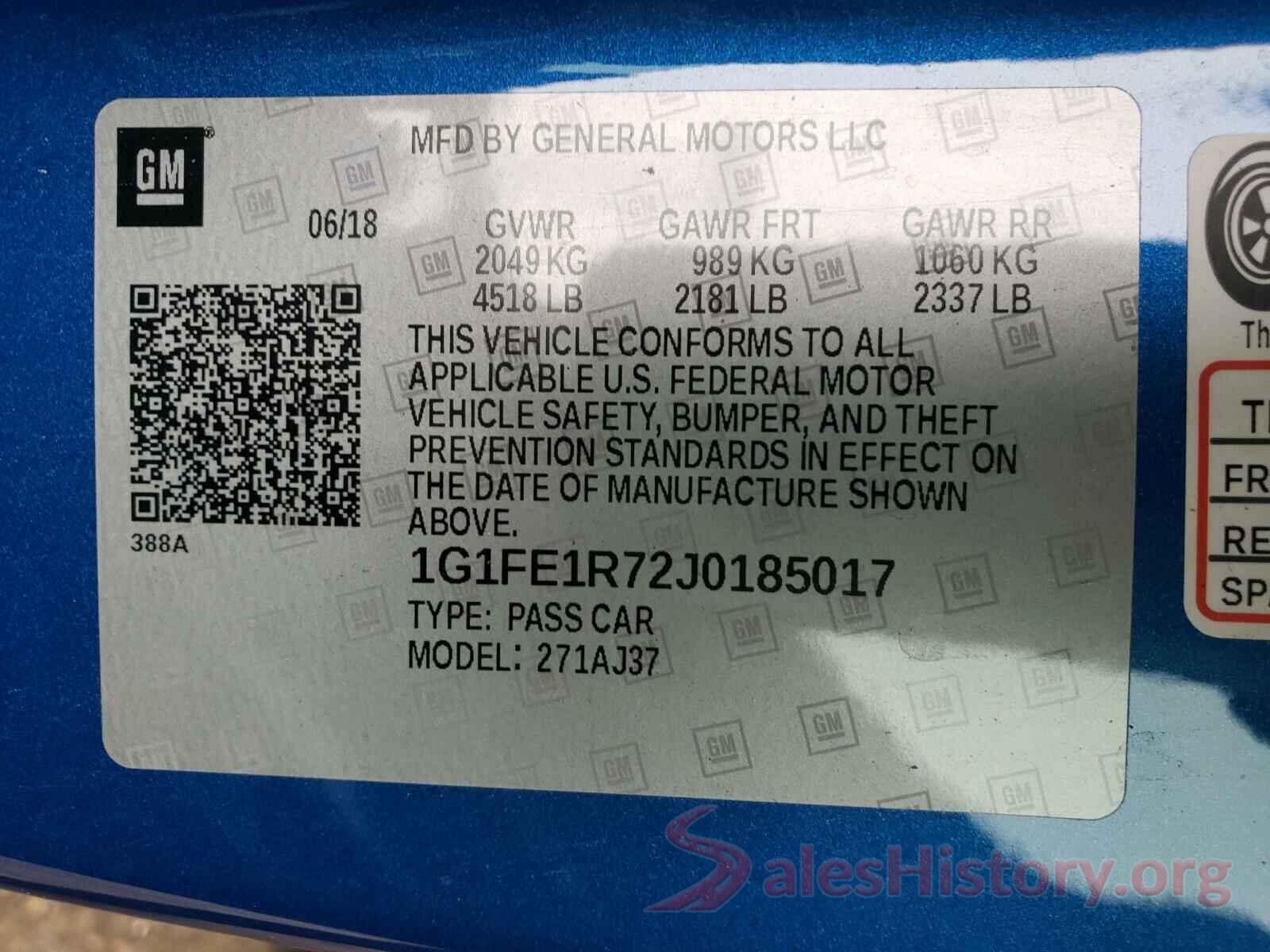 1G1FE1R72J0185017 2018 CHEVROLET CAMARO