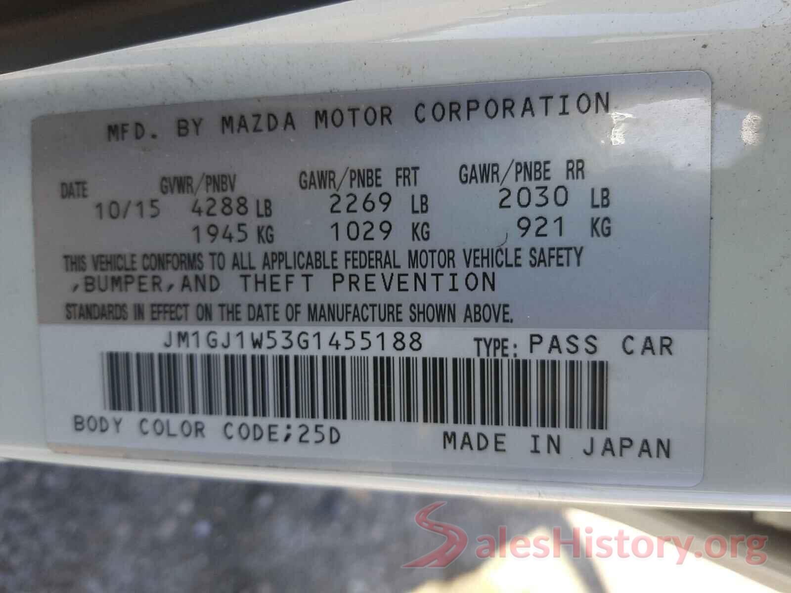 JM1GJ1W53G1455188 2016 MAZDA 6