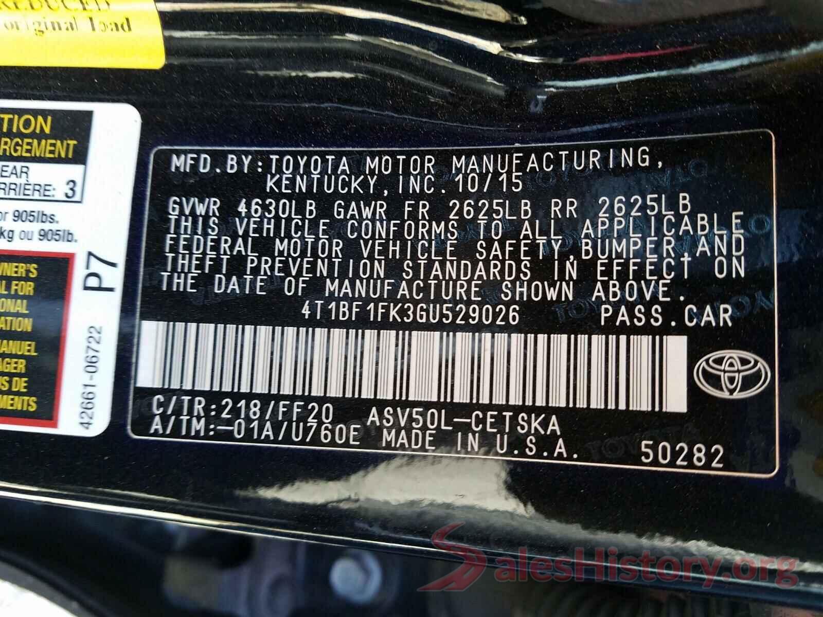 4T1BF1FK3GU529026 2016 TOYOTA CAMRY