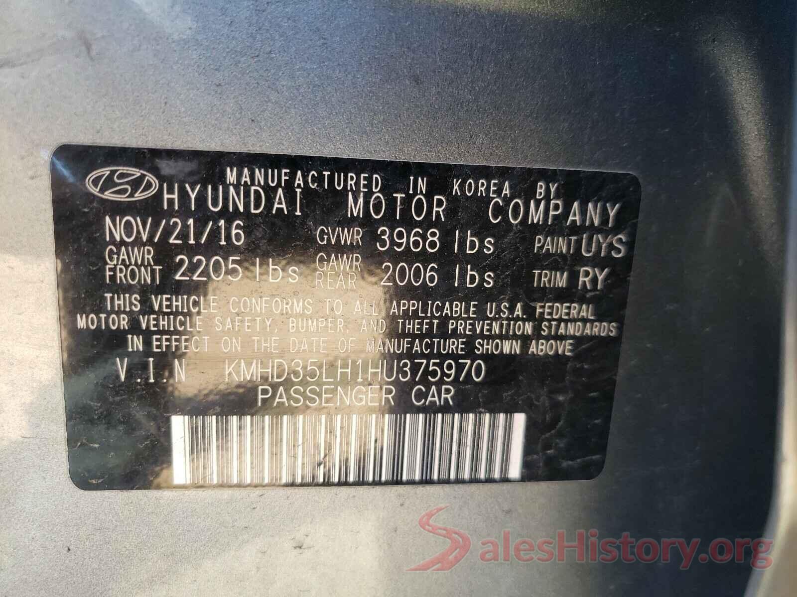 KMHD35LH1HU375970 2017 HYUNDAI ELANTRA