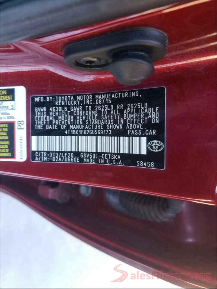 4T1BK1FK2GU569173 2016 TOYOTA CAMRY