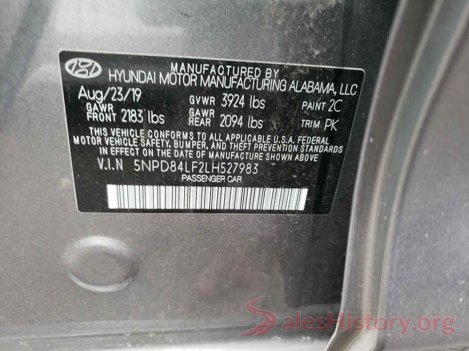 5NPD84LF2LH527983 2020 HYUNDAI ELANTRA