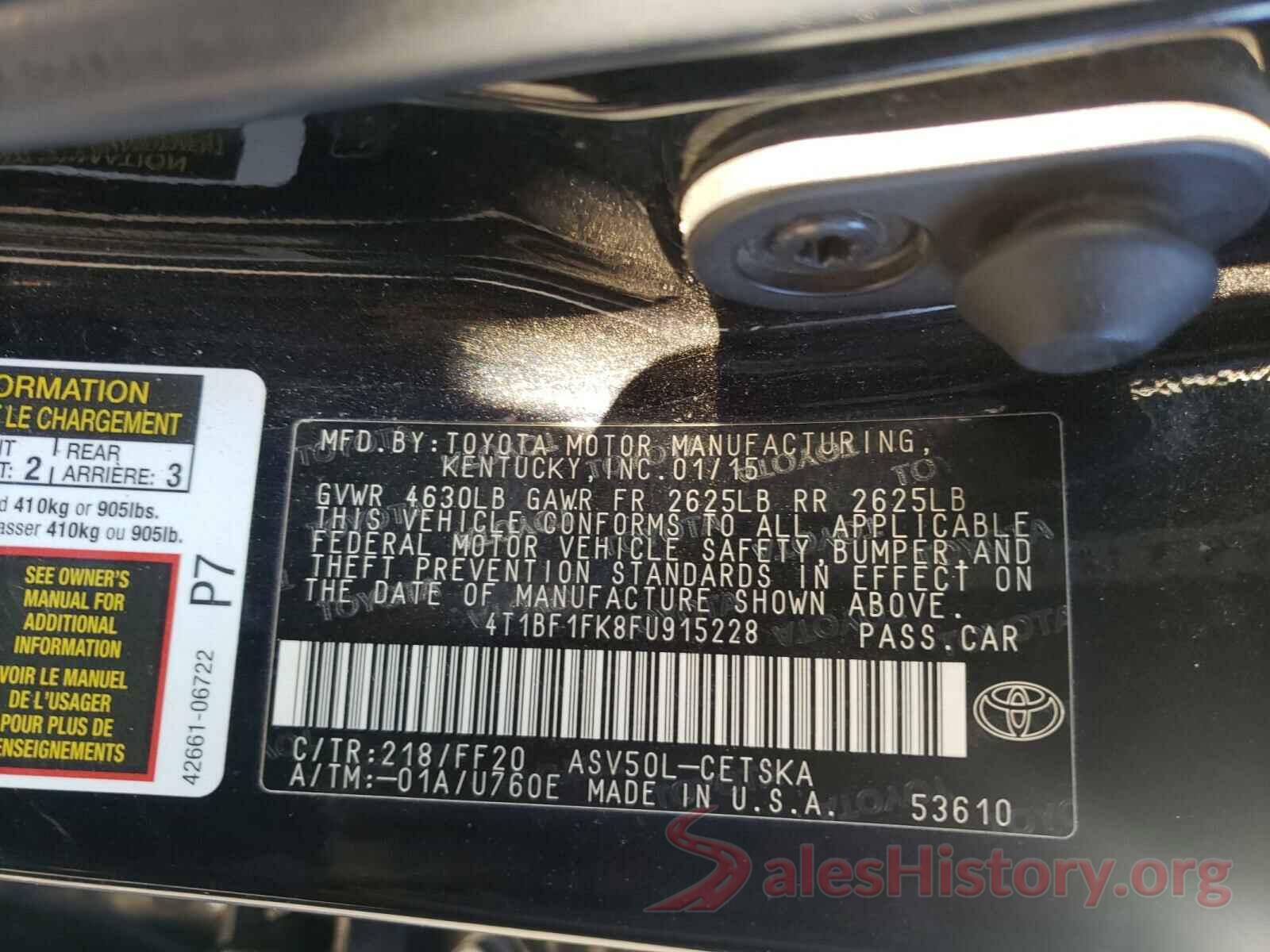 4T1BF1FK8FU915228 2015 TOYOTA CAMRY