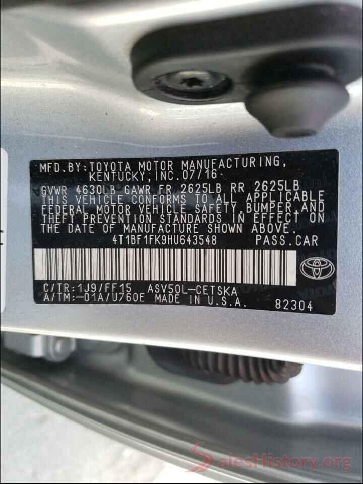 4T1BF1FK9HU643548 2017 TOYOTA CAMRY