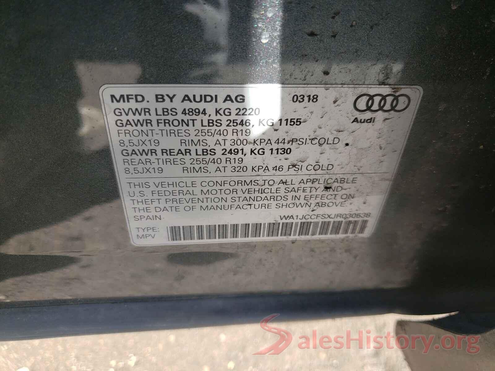 WA1JCCFSXJR030538 2018 AUDI Q3