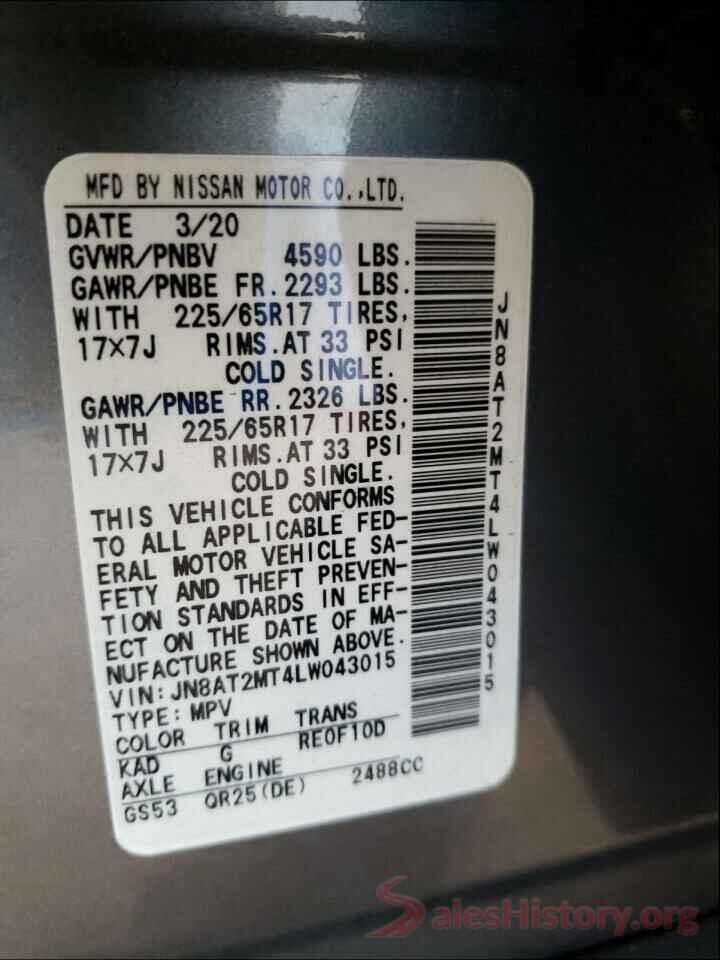 JN8AT2MT4LW043015 2020 NISSAN ROGUE