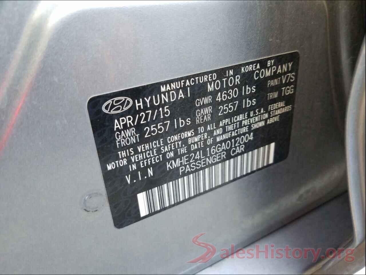 KMHE24L16GA012004 2016 HYUNDAI SONATA