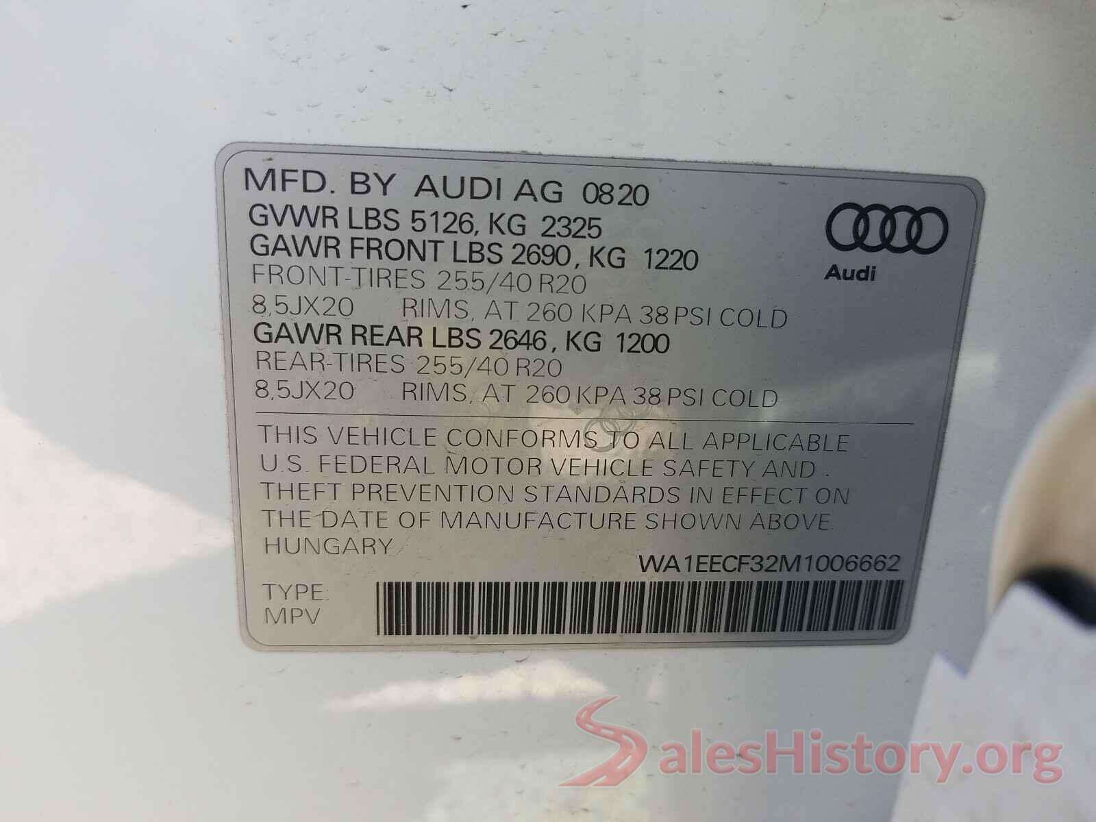 WA1EECF32M1006662 2021 AUDI Q3