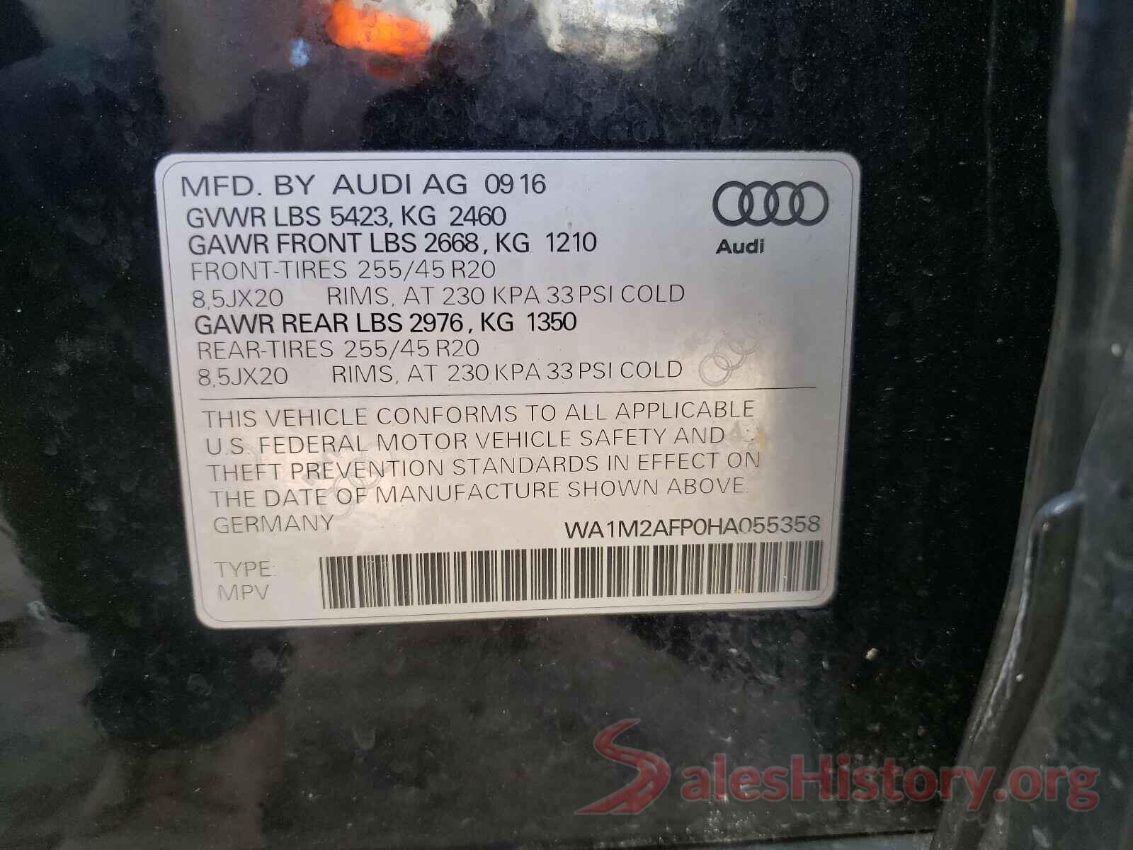 WA1M2AFP0HA055358 2017 AUDI Q5