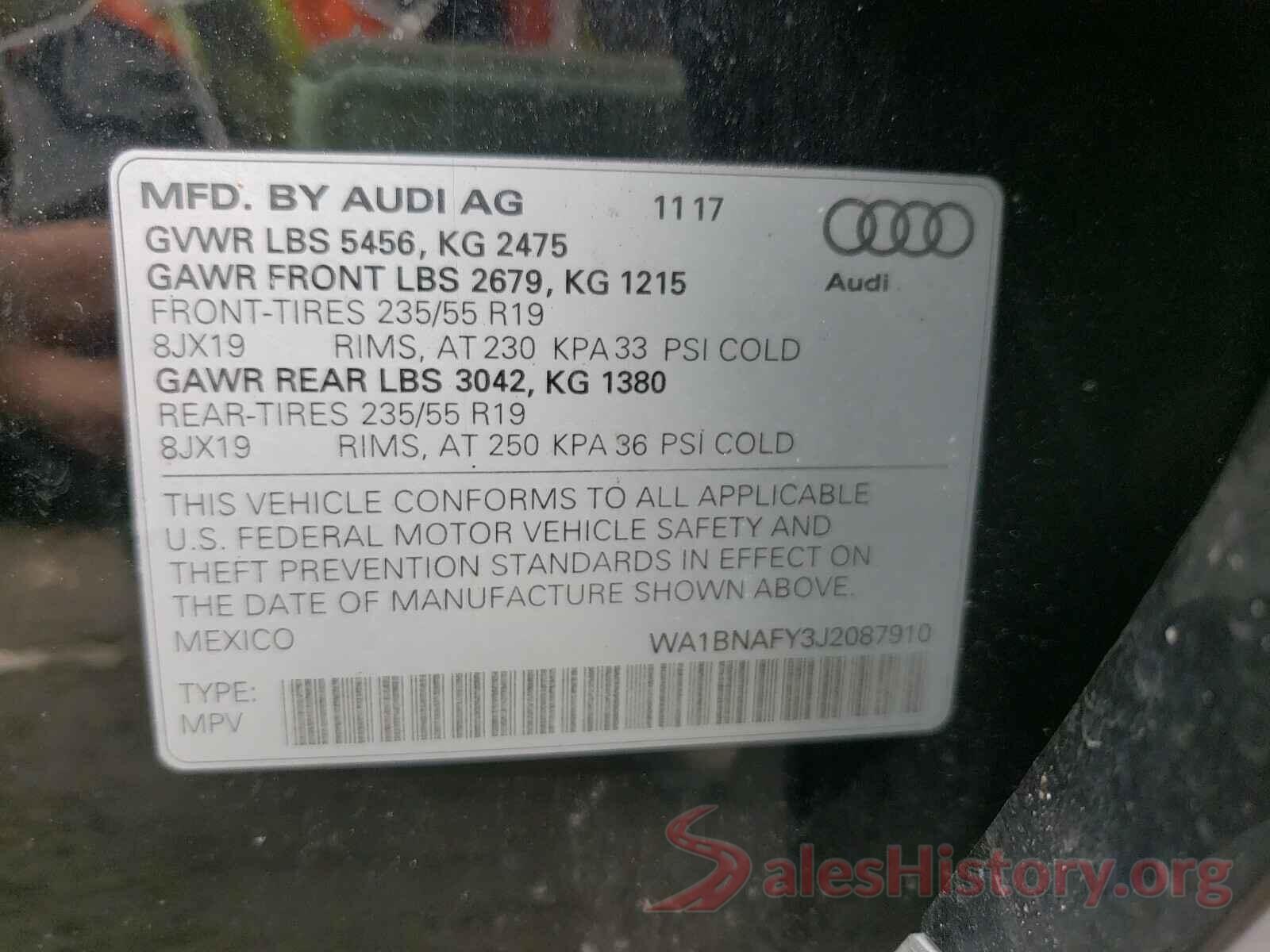 WA1BNAFY3J2087910 2018 AUDI Q5