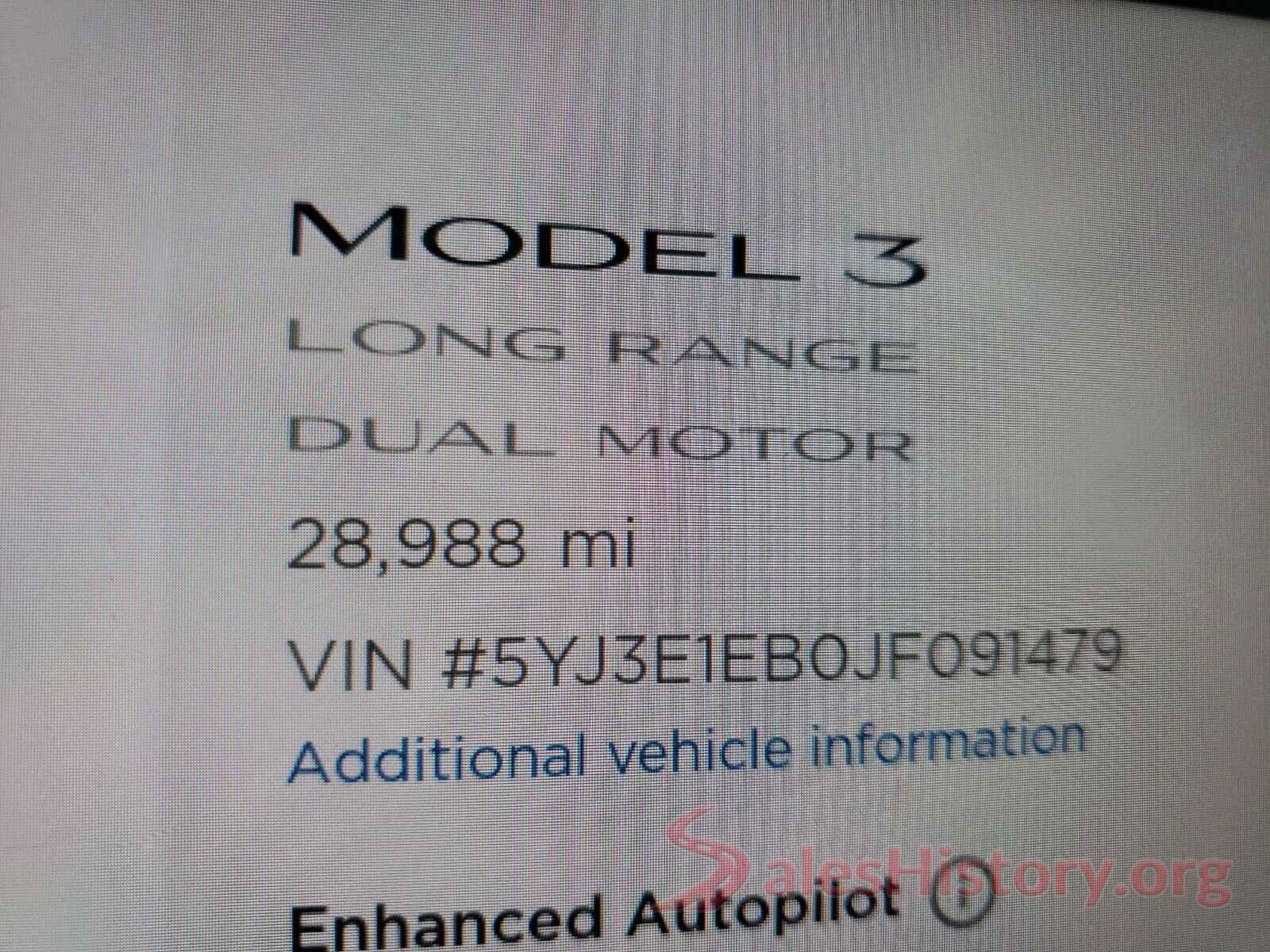 5YJ3E1EB0JF091479 2018 TESLA MODEL 3