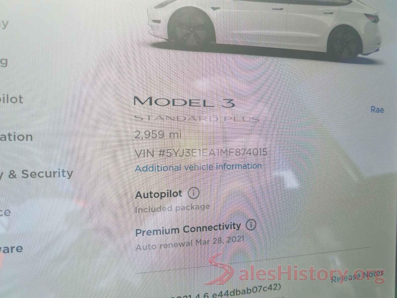 5YJ3E1EA1MF874015 2021 TESLA MODEL 3