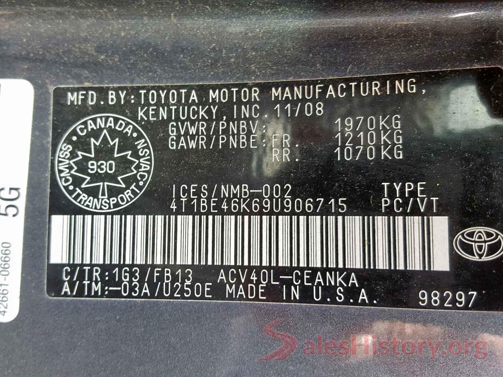 4T1BE46K69U906715 2009 TOYOTA CAMRY BASE