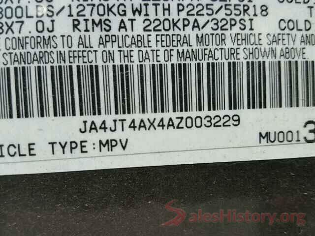 JA4JT4AX4AZ003229 2010 MITSUBISHI OUTLANDER