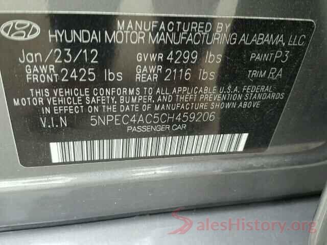 5NPEC4AC5CH459206 2012 HYUNDAI SONATA