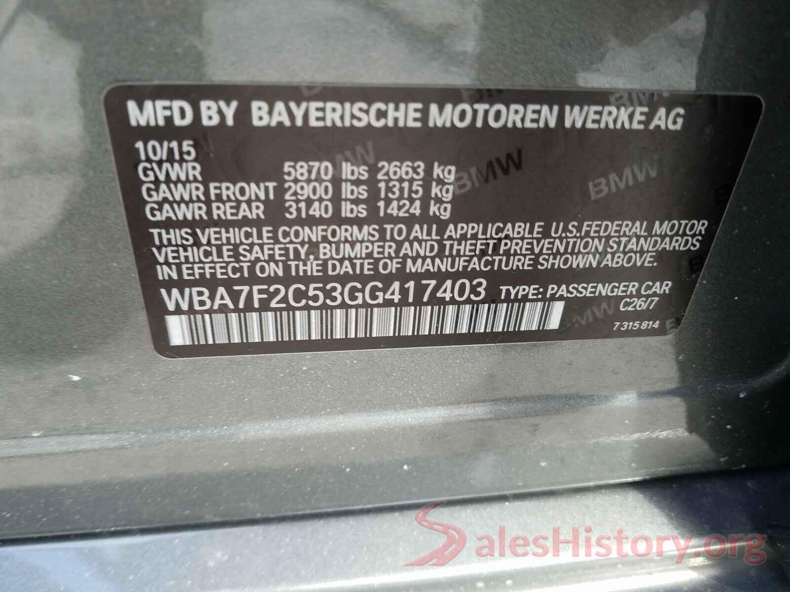 WBA7F2C53GG417403 2016 BMW 7 SERIES