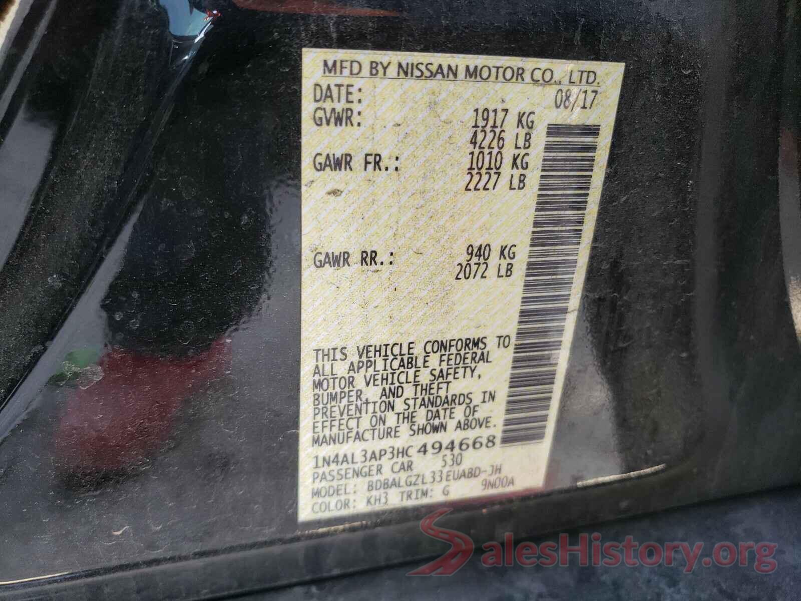 1N4AL3AP3HC494668 2017 NISSAN ALTIMA