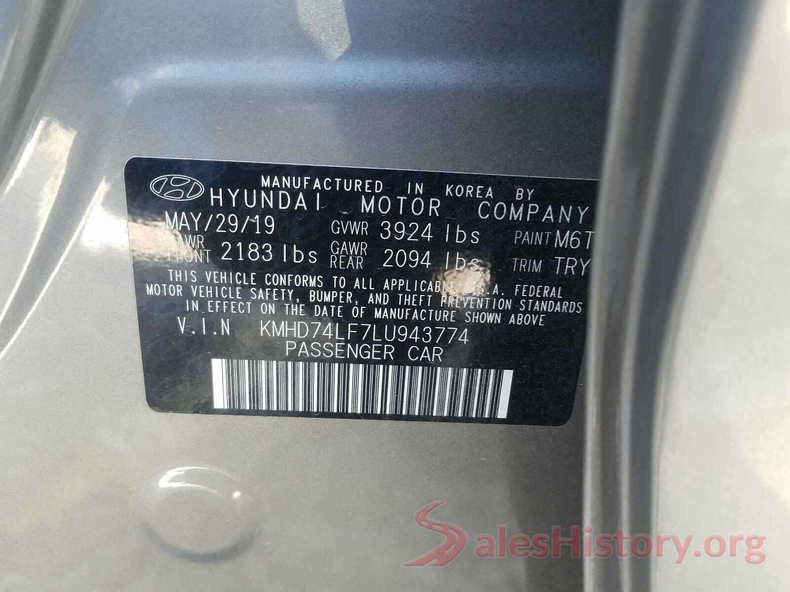 KMHD74LF7LU943774 2020 HYUNDAI ELANTRA