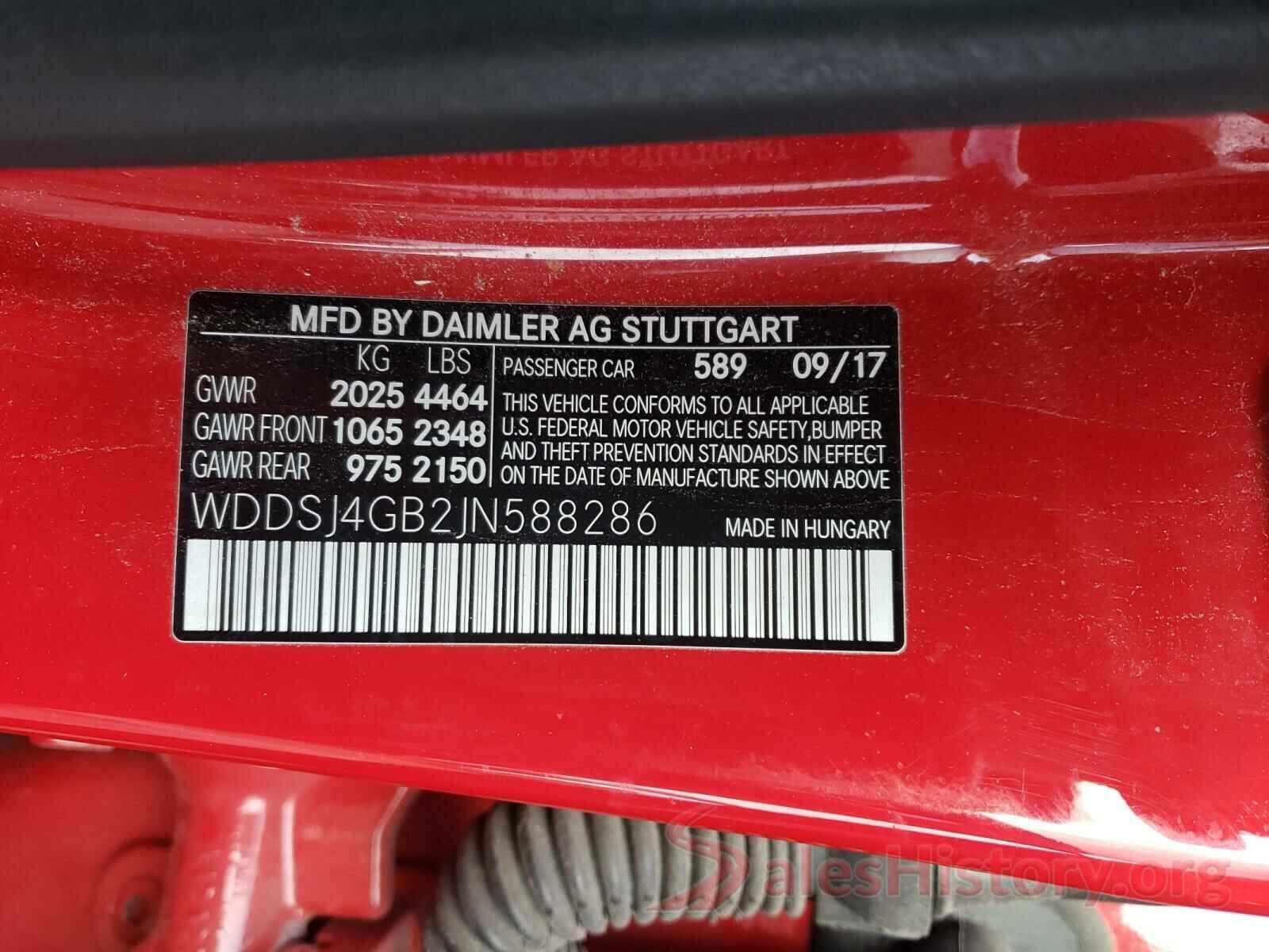 WDDSJ4GB2JN588286 2018 MERCEDES-BENZ C CLASS