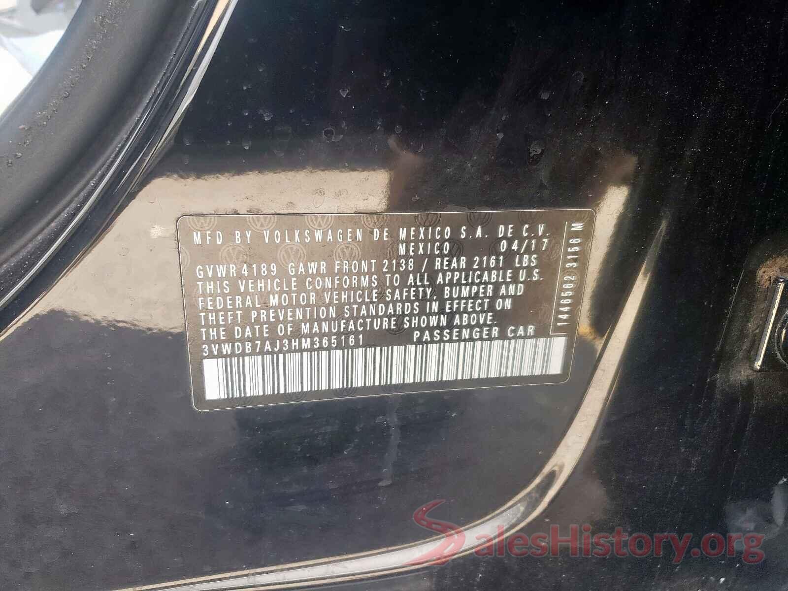 3VWDB7AJ3HM365161 2017 VOLKSWAGEN JETTA