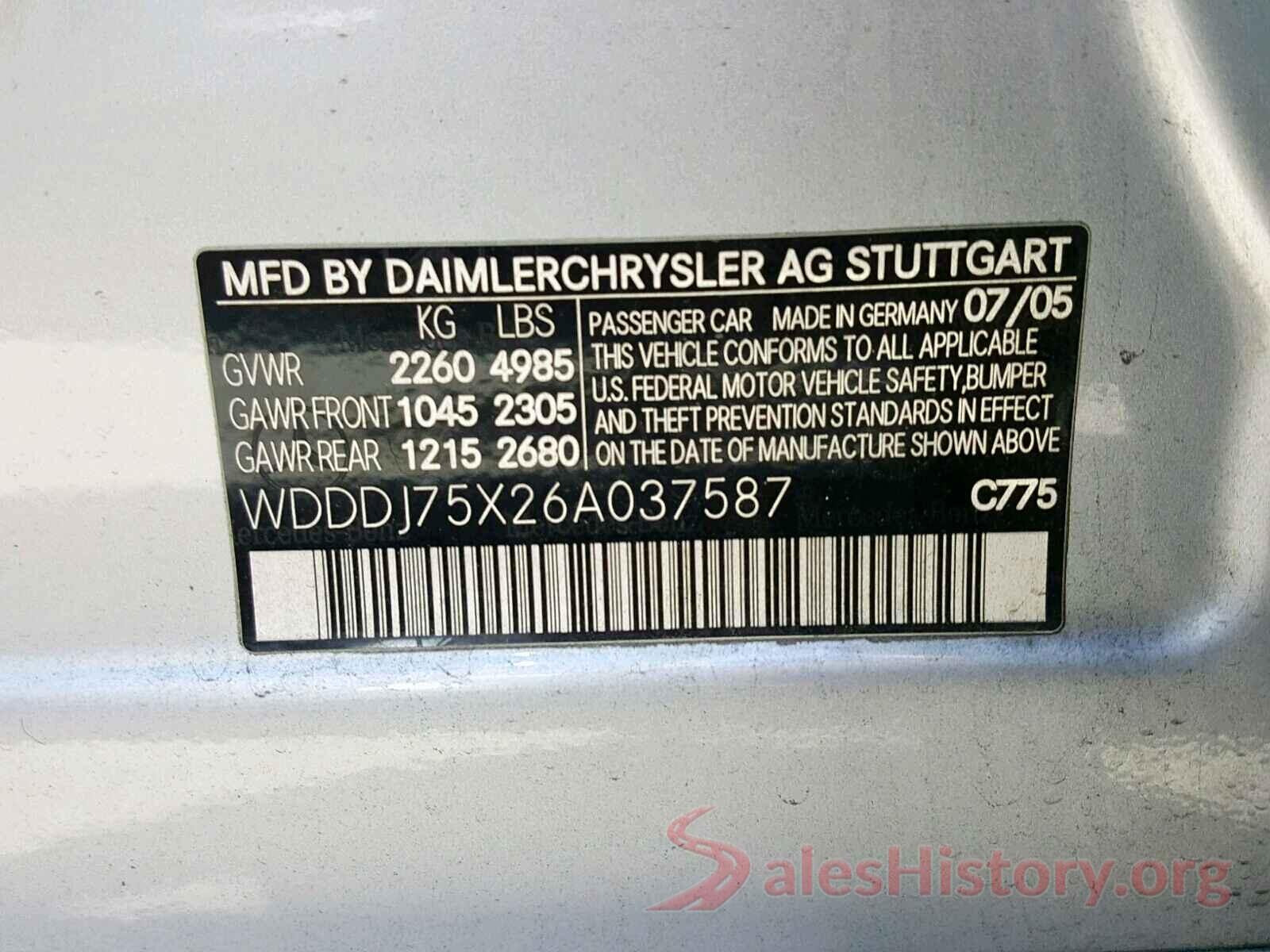 WDDDJ75X26A037587 2006 MERCEDES-BENZ C CLASS