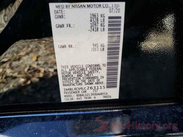 1N4BL4CV4LC263115 2020 NISSAN ALTIMA