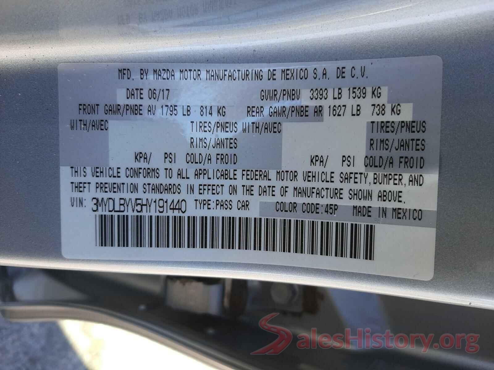 3MYDLBYV5HY191440 2017 TOYOTA YARIS