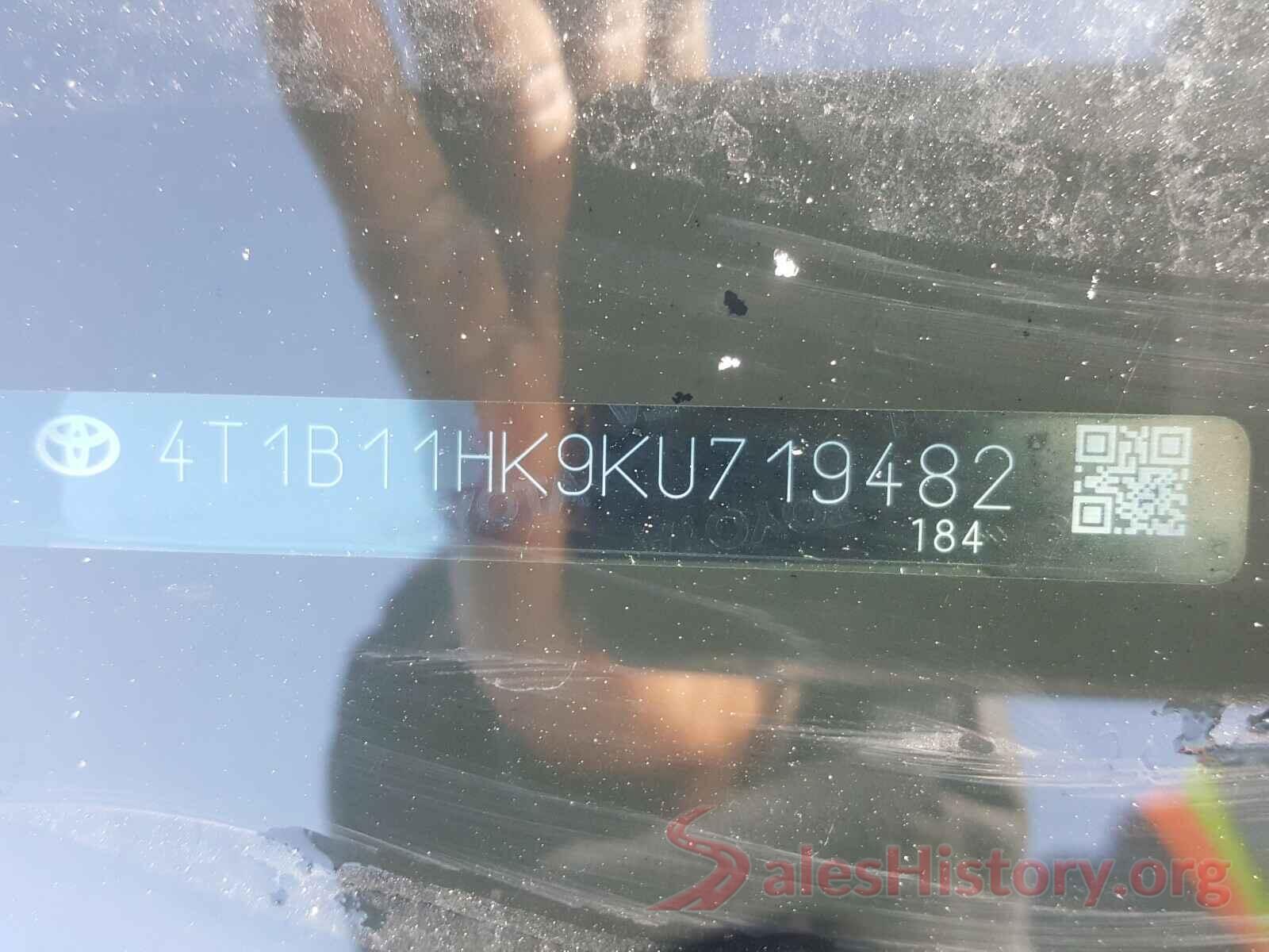 4T1B11HK9KU719482 2019 TOYOTA CAMRY