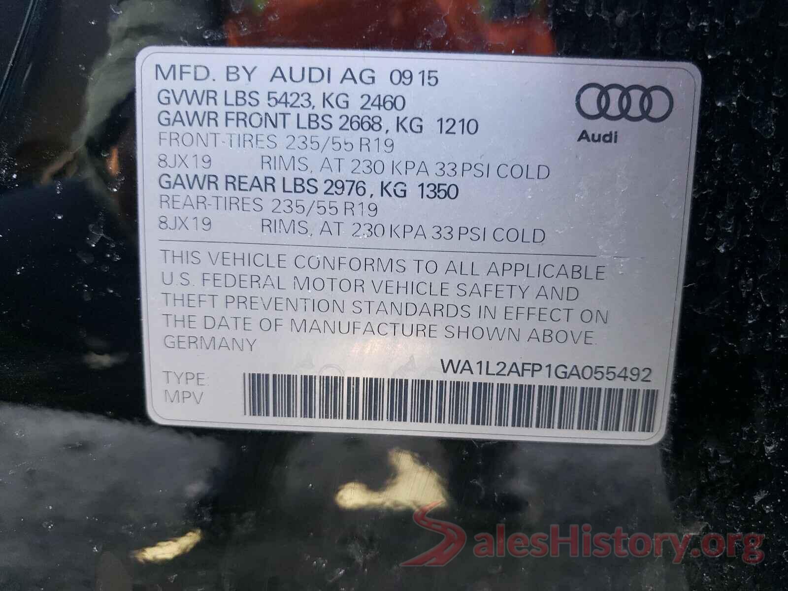 WA1L2AFP1GA055492 2016 AUDI Q5