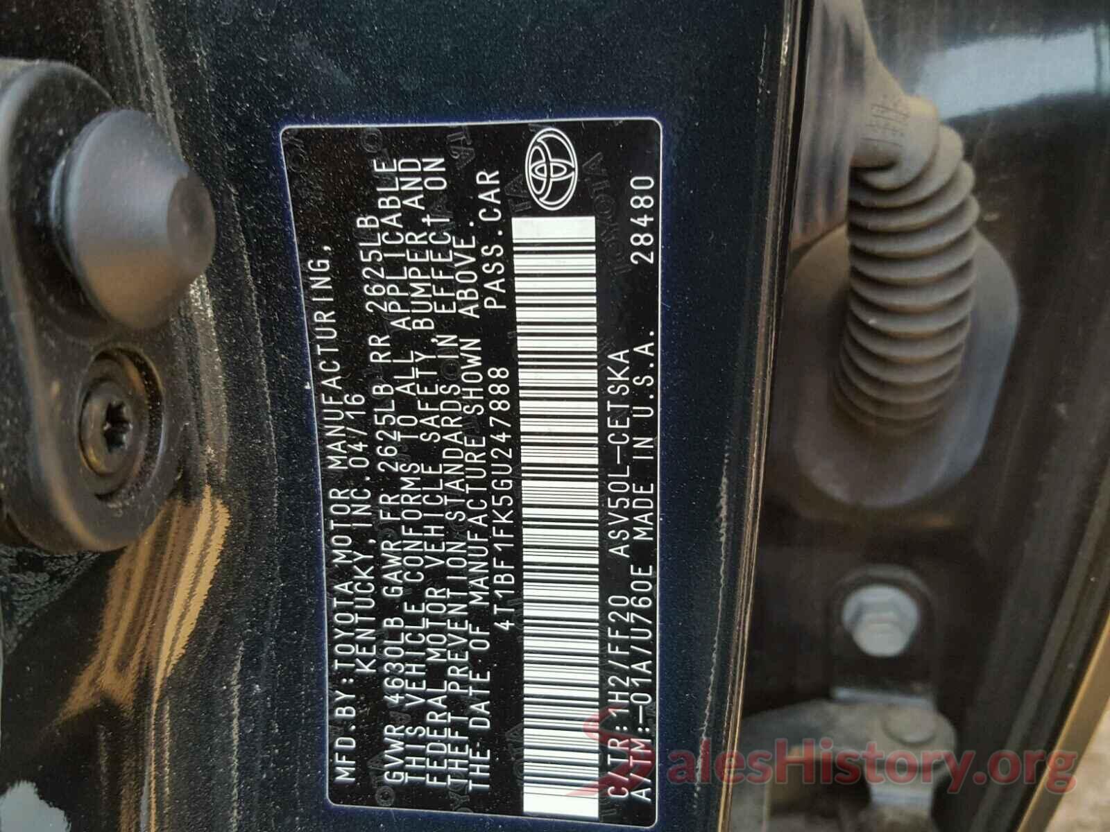 4T1BF1FK5GU247888 2016 TOYOTA CAMRY