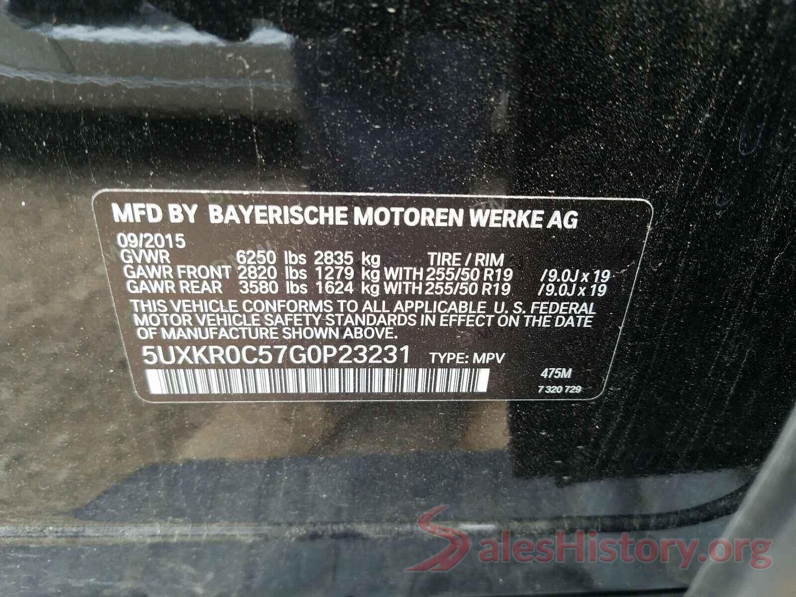 5UXKR0C57G0P23231 2016 BMW X5