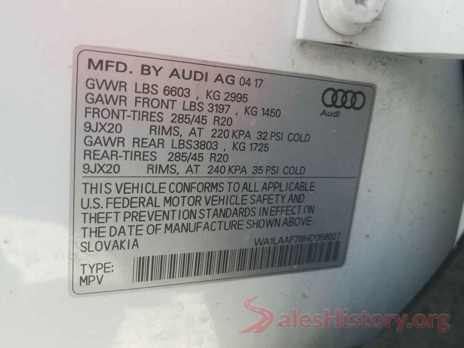 WA1LAAF78HD056027 2017 AUDI Q7