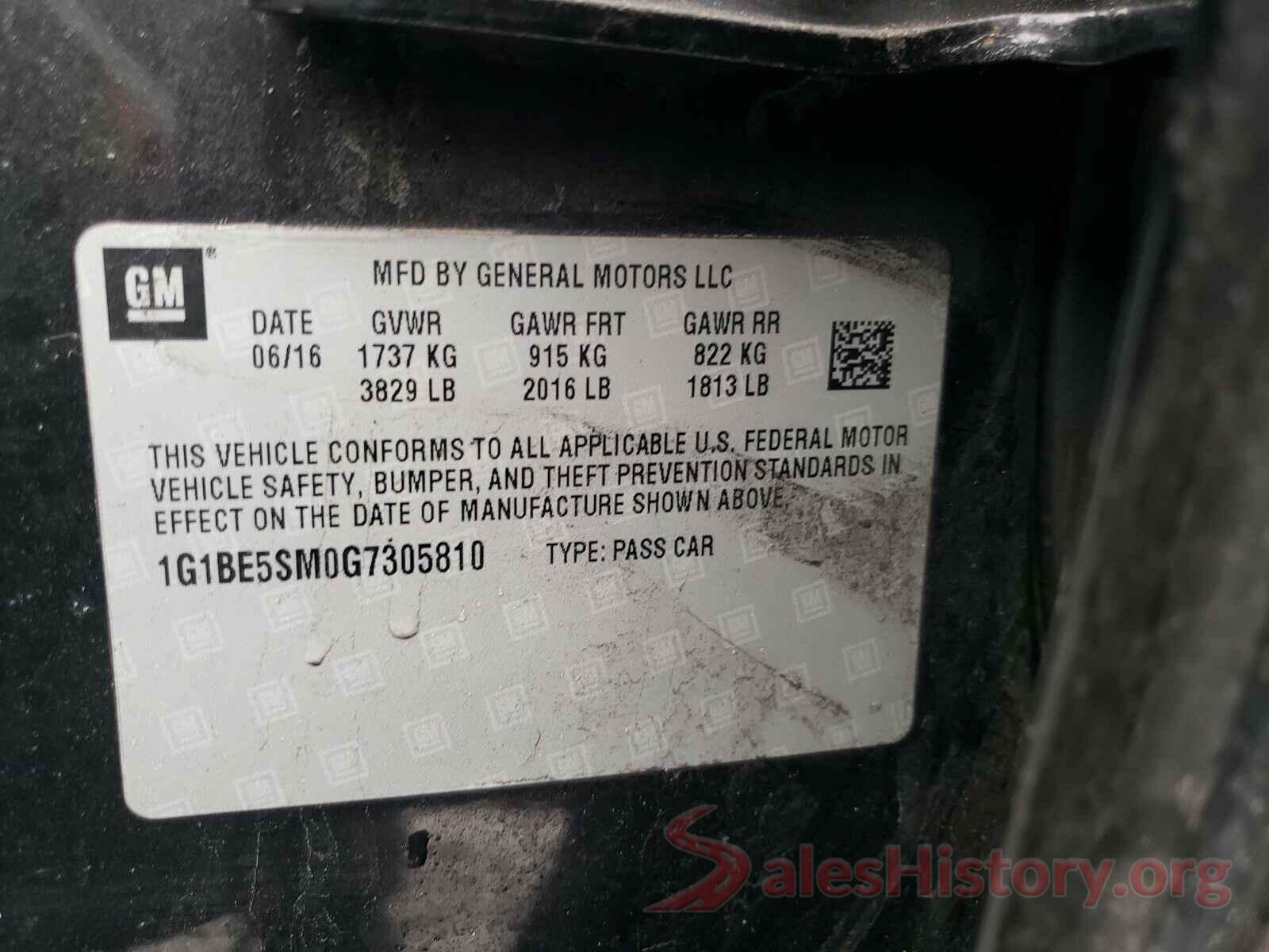 1G1BE5SM0G7305810 2016 CHEVROLET CRUZE