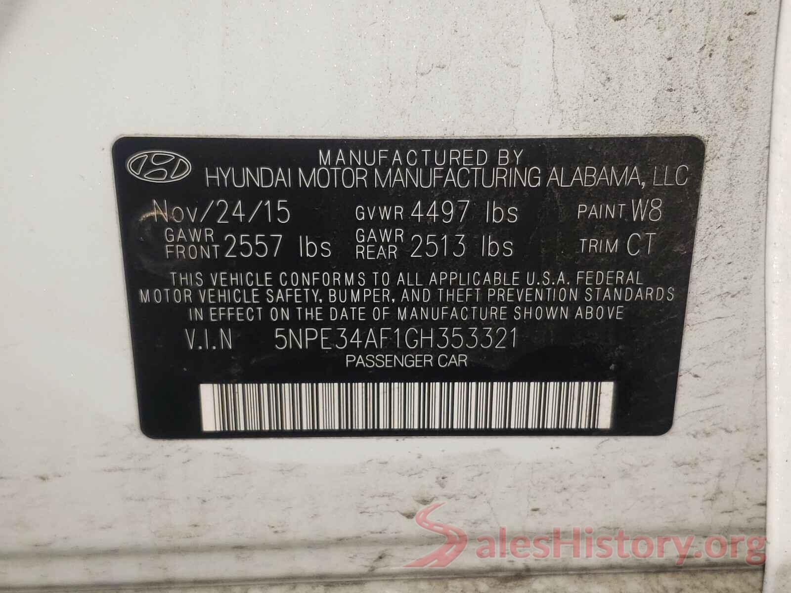 5NPE34AF1GH353321 2016 HYUNDAI SONATA