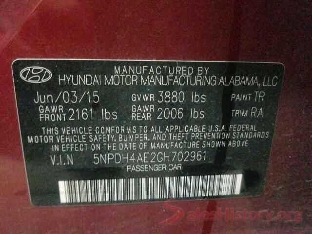 5NPDH4AE2GH702961 2016 HYUNDAI ELANTRA