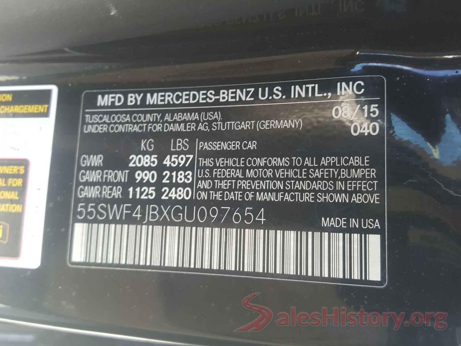 55SWF4JBXGU097654 2016 MERCEDES-BENZ C CLASS