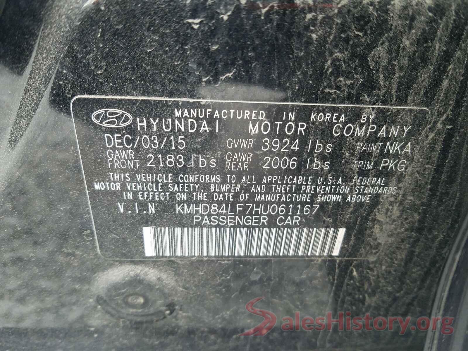 KMHD84LF7HU061167 2017 HYUNDAI ELANTRA